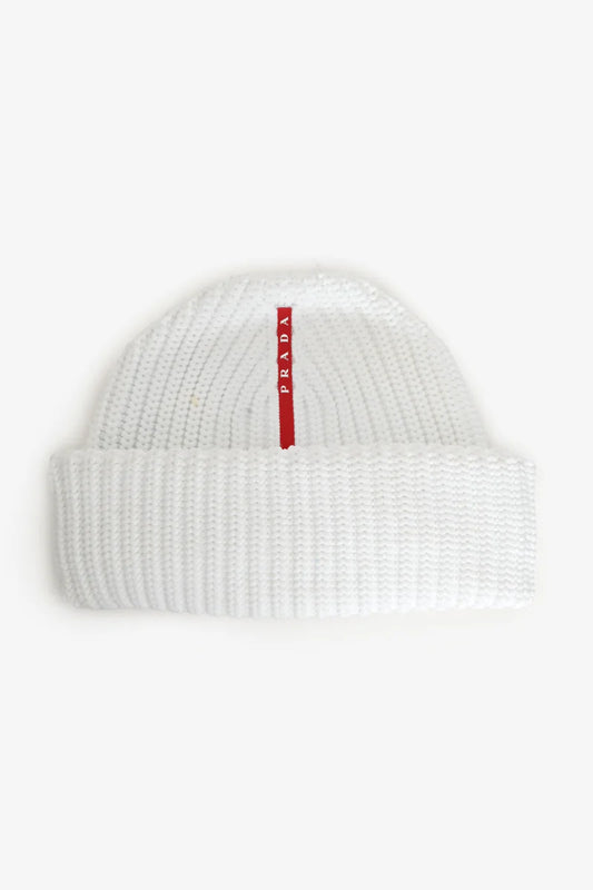 Prada white beanie