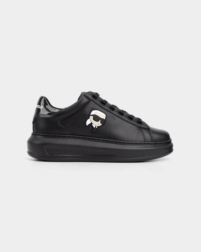 Black Karl Lagerfeld Ladies Kapri NFT Lo Lace Black Lthr/Mono Sneakers